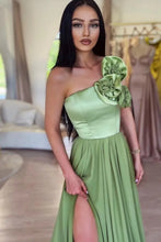 Load image into Gallery viewer, A-Line Chiffon Long Strapless Prom Dress with Split Front
