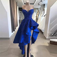 Load image into Gallery viewer, Royal Blue Homecoming Dress 2023 Short Strapless Sequin Asymmetrical
