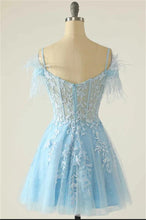 Load image into Gallery viewer, Fairy Homecoming Dress 2023 Short Spaghetti Straps Tulle with Appliques
