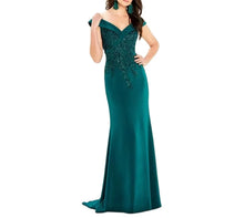 Load image into Gallery viewer, Mermaid Mother of the Bride Dresses Sequin Lace Appliques Wedding Guest Dress Off Shoulder Satin Long Formal Dress
