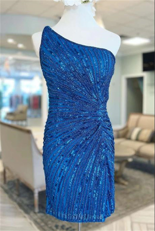 satin prom & homecoming dresses Cute Short Light Blue Satin Prom Homecoming Dresses with Pocket, Light Blue  Formal Graduation Evening Dresses SP2407 main image 1