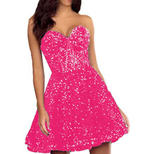 Load image into Gallery viewer, Sparkly Homecoming Dress 2023 Short Strapless Zipper Up Back Sequin
