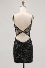 Load image into Gallery viewer, Sparkly Sequins Dark Green Corset Bodycon Backless Homecoming Dress
