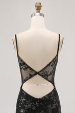 Load image into Gallery viewer, Sparkly Sequins Dark Green Corset Bodycon Backless Homecoming Dress
