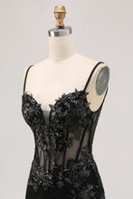 Load image into Gallery viewer, Sparkly Sequins Dark Green Corset Bodycon Backless Homecoming Dress
