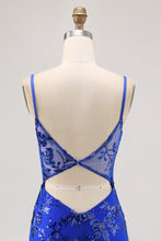Load image into Gallery viewer, Sparkly Sequins Dark Green Corset Bodycon Backless Homecoming Dress
