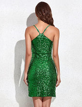 Load image into Gallery viewer, Short Homecoming Dress 2023 Tight Halter Neck Sequin Sparkly
