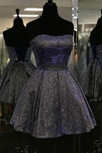 Load image into Gallery viewer, Black Homecoming Dress 2023 Short Strapless Sequin Sparkly
