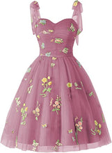 Load image into Gallery viewer, Fairy Homecoming Dress 2023 Short Floral Straps Tulle
