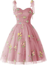 Load image into Gallery viewer, Fairy Homecoming Dress 2023 Short Floral Straps Tulle
