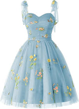 Load image into Gallery viewer, Fairy Homecoming Dress 2023 Short Floral Straps Tulle
