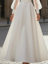 Load image into Gallery viewer, Elegant White Pearl Embellished Long Sleeves A-Line Dress
