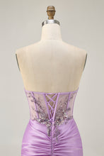 Load image into Gallery viewer, Sparkly Grey Green Strapless Tight Bodycon Homecoming Dress with Sequin Appliques
