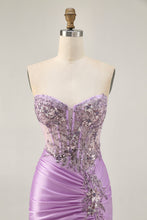 Load image into Gallery viewer, Sparkly Grey Green Strapless Tight Bodycon Homecoming Dress with Sequin Appliques
