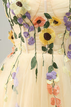Load image into Gallery viewer, Light Green Spaghetti Straps A Line Short Homecoming Dress with 3D Appliques
