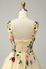 Load image into Gallery viewer, Light Green Spaghetti Straps A Line Short Homecoming Dress with 3D Appliques
