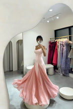 Load image into Gallery viewer, Spaghetti-Straps Light Yellow Chiffon Stitching Semi-formal A Line Prom Dress
