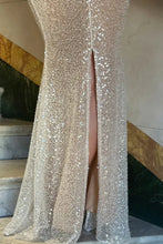 Load image into Gallery viewer, Simple Pink Sequin Straps Mermaid Prom Dresses With Spaghetti Straps
