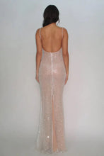 Load image into Gallery viewer, Simple Pink Sequin Straps Mermaid Prom Dresses With Spaghetti Straps
