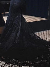 Load image into Gallery viewer, Mermaid Evening Gown Formal Wedding Party Chapel Train Long Sleeve Off The Shoulder Lace  Prom Dress
