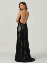 Load image into Gallery viewer, One Shoulder Sequins Mermaid Prom Dresses with Slit
