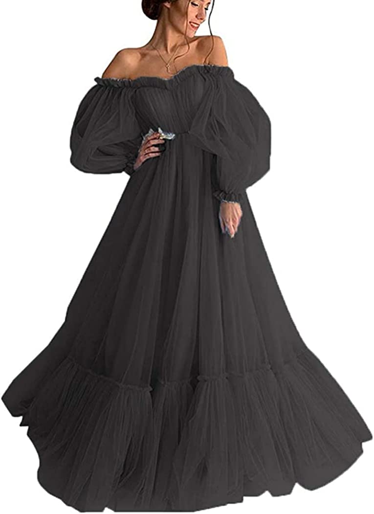 Long Puffy Sleeve Prom Dress 2023 Off the Shoulder A-line Sweetheart Neck for Women Corset Back
