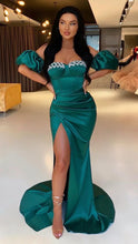 Load image into Gallery viewer, Puffy Sleeves Prom Dress 2023 Off the Shoulder with Slit
