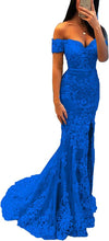 Load image into Gallery viewer, Prom Dress 2023 Off the Shoulder Lace with Slit
