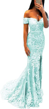 Load image into Gallery viewer, Prom Dress 2023 Off the Shoulder Lace with Slit
