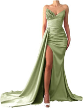 Load image into Gallery viewer, Prom Dress 2023 Strapless High Split Satin
