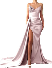 Load image into Gallery viewer, Prom Dress 2023 Strapless High Split Satin
