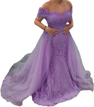 Load image into Gallery viewer, Prom Dress 2023 Long Off The Shoulder Mermaid A-line Lace Corset Back
