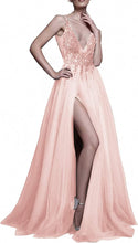 Load image into Gallery viewer, Prom Dress 2023 Plunging Neck Beaded with Slit
