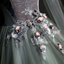 Load image into Gallery viewer, Fairy Prom Dress 2023 Puffy Tulle with Appliques Velvet
