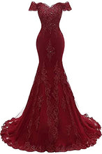 Load image into Gallery viewer, Burgundy Prom Dress 2022 Lace-up Back
