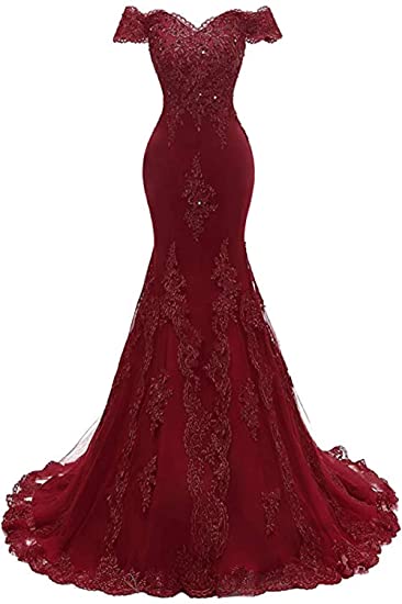 Burgundy Prom Dress 2022 Lace-up Back