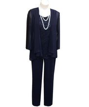 Load image into Gallery viewer, Dusty Blue Mother of the Bride Dress Pants Suits Plus Size Petite Loose Fit
