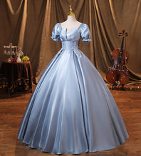 Load image into Gallery viewer, Princess Prom Dress 2023 Satin Puffy Balloon Sleeves
