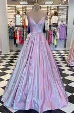 Load image into Gallery viewer, Pretty Long Prom Dress 2023 Spaghetti Straps Glitter with Pleats
