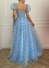 Load image into Gallery viewer, Elegant Prom Dress 2023 Short Puffy Sleeves Zipper Up
