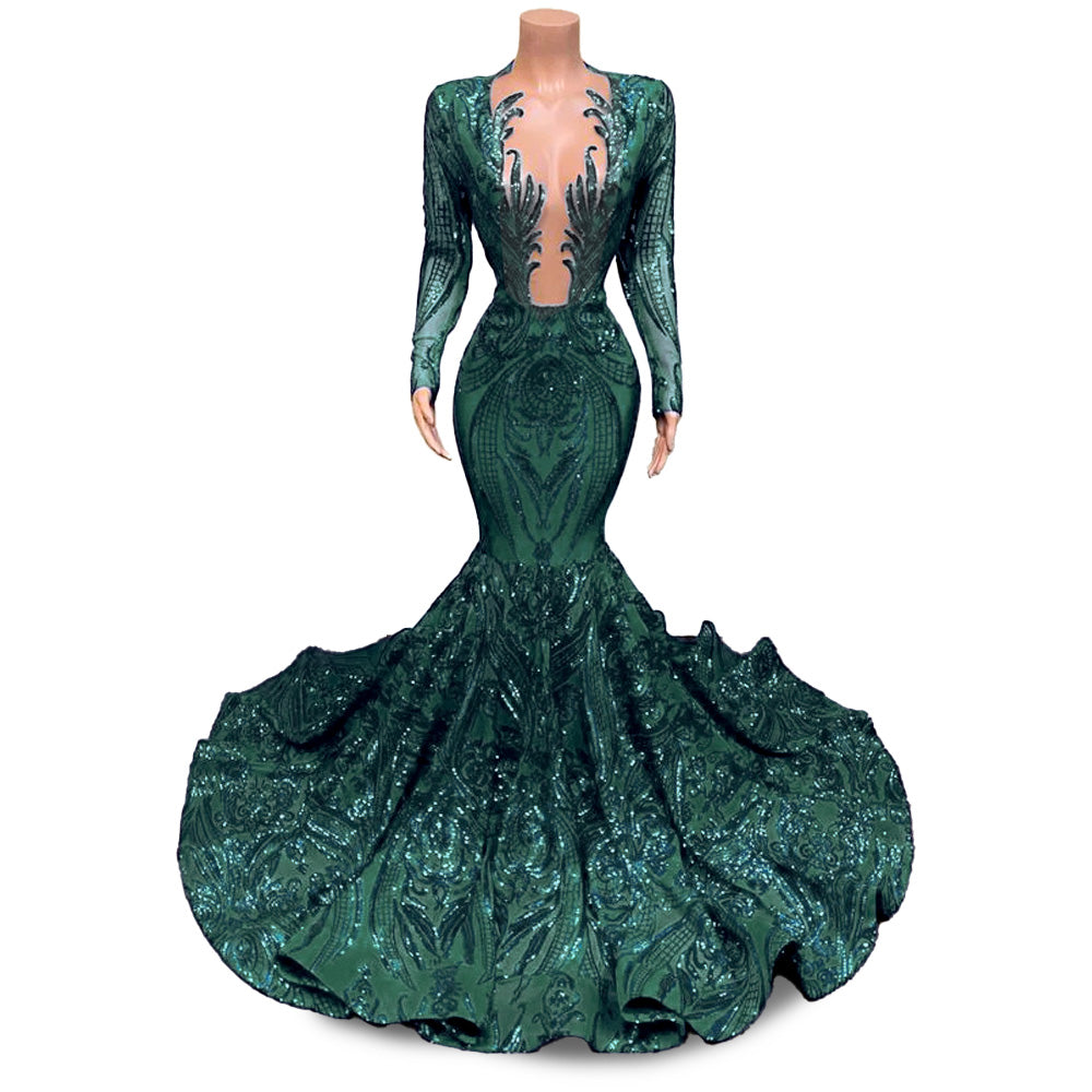 Black Girl Prom Dress 2026 Sequin with Long Sleeves DCdress Black Girl Prom Dress 2026 Sequin with Long Sleeves DCdress