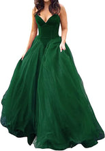 Load image into Gallery viewer, Prom Dresses 2023 for Women Ball Gown Strapless Velvet Tulle Puffy Corset
